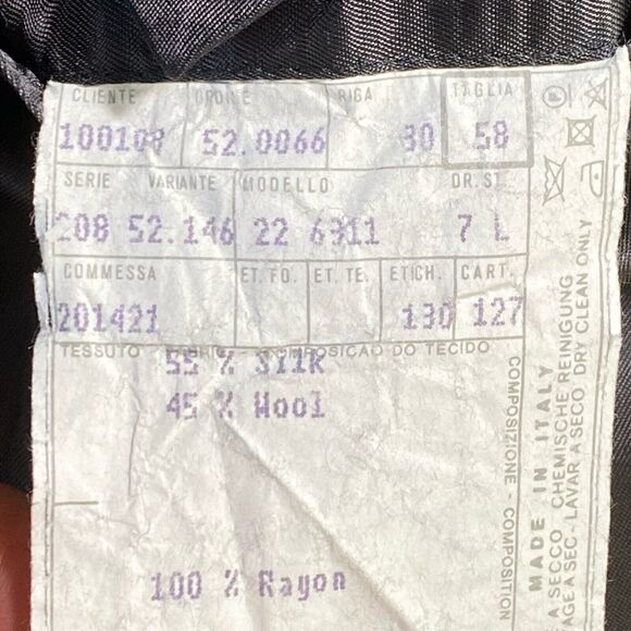 Faconnable Men's 55% Silk 45% Wool 46-47 L us) 58 Eu) Sport Coat Blazer Jacket - Picture 12 of 12